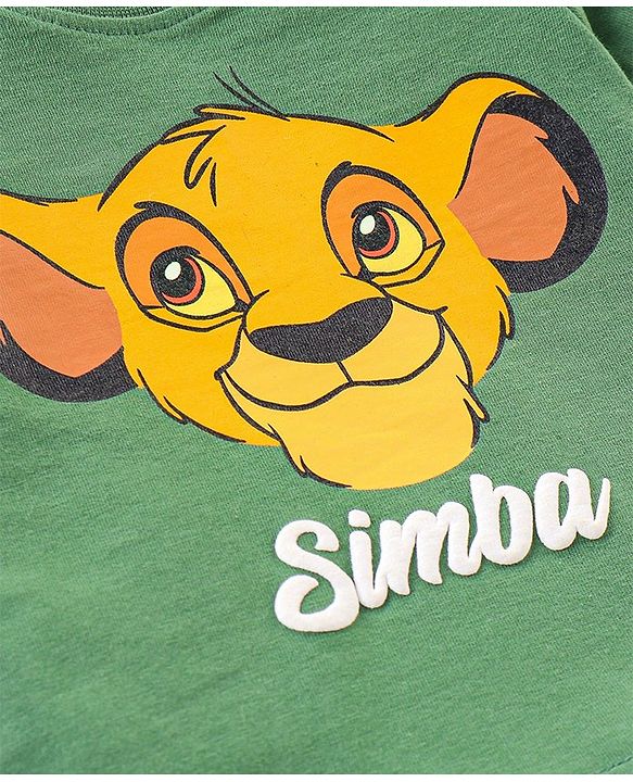 Babyhug Cotton Half Sleeves T-Shirt Simba Print - Green