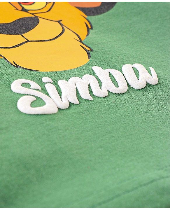 Babyhug Cotton Half Sleeves T-Shirt Simba Print - Green