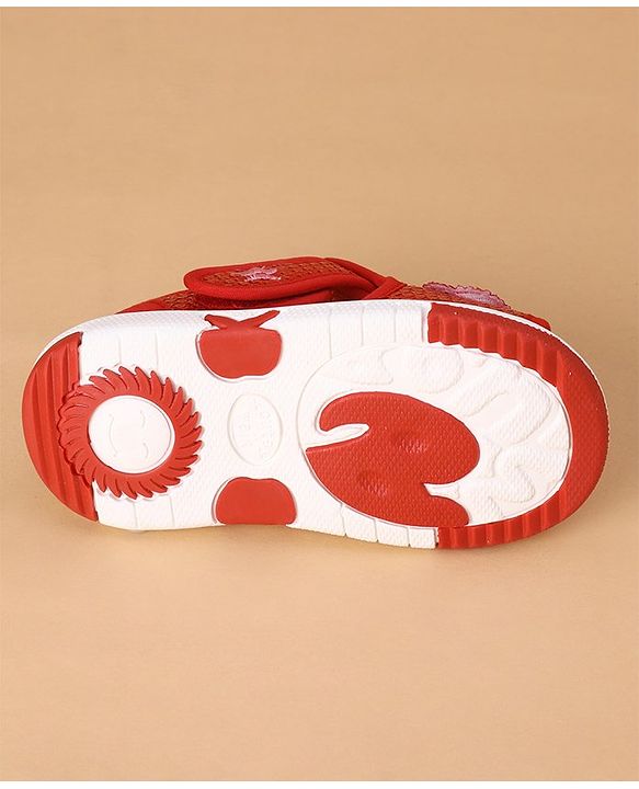 Cute Walk by Babyhug Sandals With Velcro Closure Sequins Detailing & Bow Applique - Red