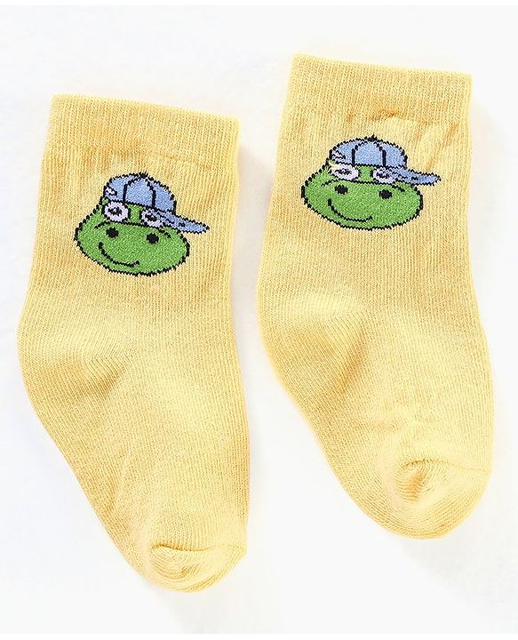Cute Walk by Babyhug Anti Bacterial Ankle Length Non Terry Striped Socks Pack of 3 - Blue Yellow