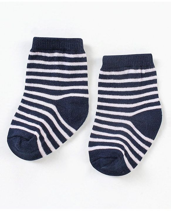 Cute Walk by Babyhug Ankle Length Anti Bacterial Striped Socks Pack Of 3 - Red Black