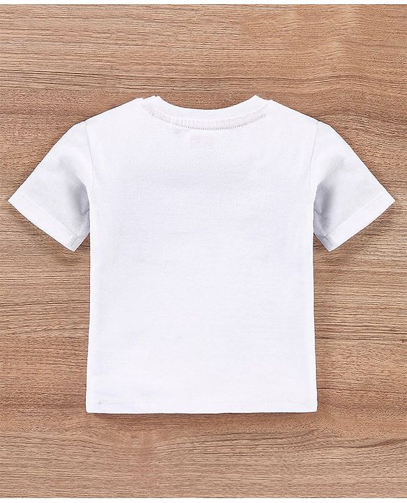 Babyhug 100% Cotton Half Sleeves T-Shirt and Knee Length Shorts Lion Print - White and Olive
