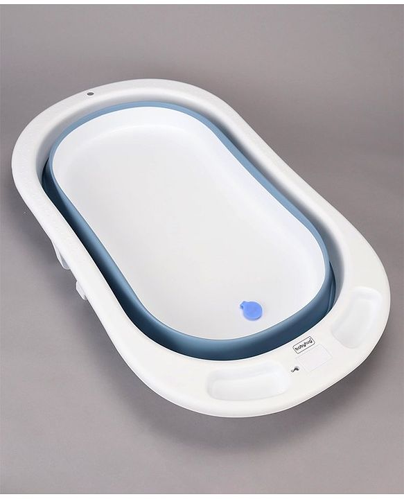 Babyhug Foldable Bath Tub with Printed Cushion - Blue
