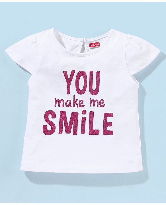 Babyhug Cotton Short Sleeves Tees with Graphics & Frill Detailing Pack of 5 - Blue & Pink