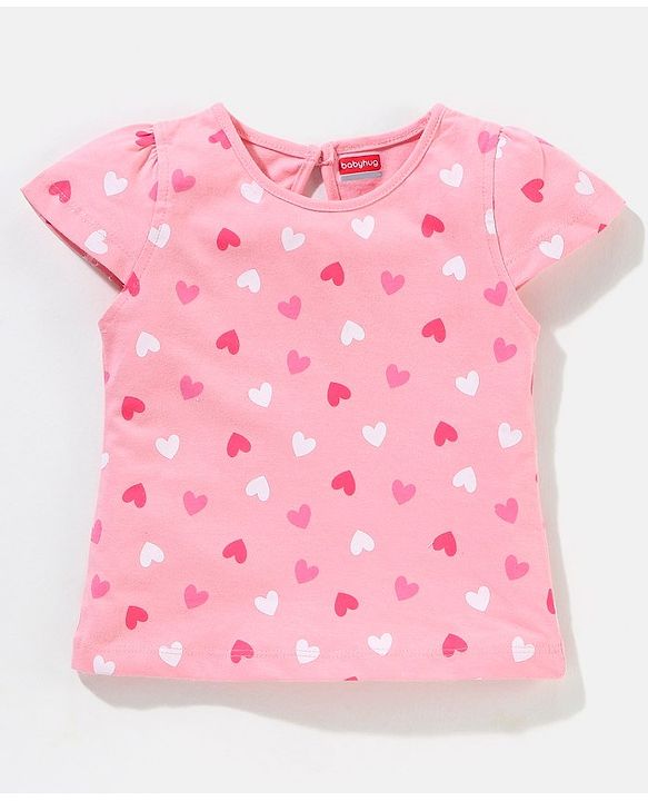 Babyhug Cotton Short Sleeves Tees with Graphics & Frill Detailing Pack of 5 - Blue & Pink