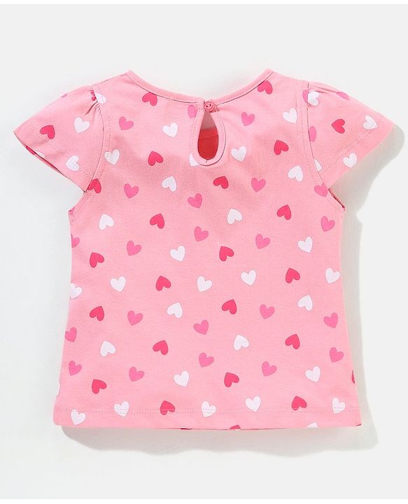 Babyhug Cotton Short Sleeves Tees with Graphics & Frill Detailing Pack of 5 - Blue & Pink