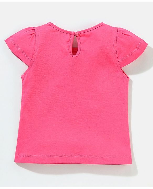 Babyhug Cotton Short Sleeves Tees with Graphics & Frill Detailing Pack of 5 - Blue & Pink