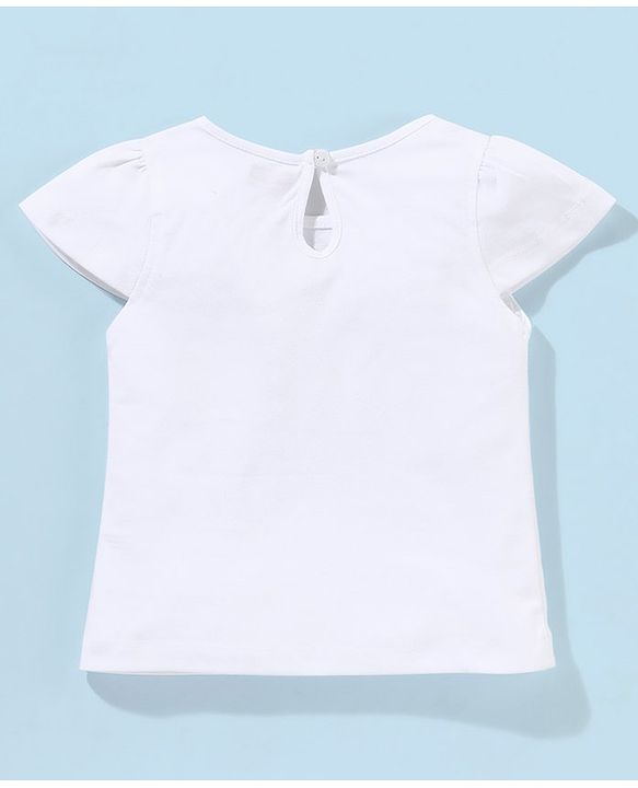 Babyhug Cotton Short Sleeves Tees with Graphics & Frill Detailing Pack of 5 - Blue & Pink