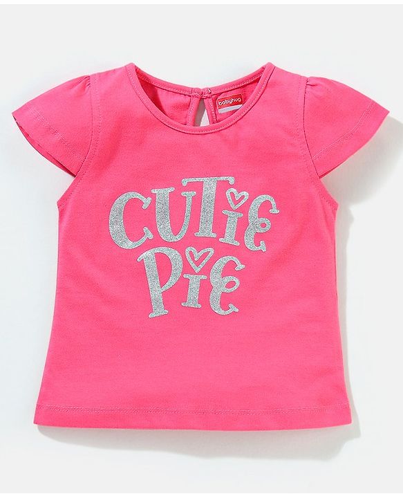 Babyhug Cotton Short Sleeves Tees with Graphics & Frill Detailing Pack of 5 - Blue & Pink