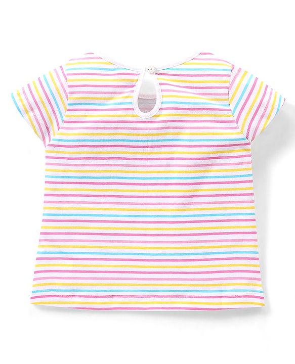 Babyhug 100% Cotton Half Sleeves Tee With Unicorn & Text Graphics Pack of 5- Pink & Blue
