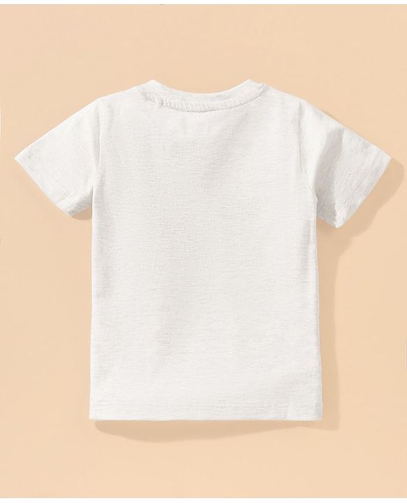 Babyhug Half Sleeve Printed T-Shirt and Shorts  Lion & Text Print - White Blue