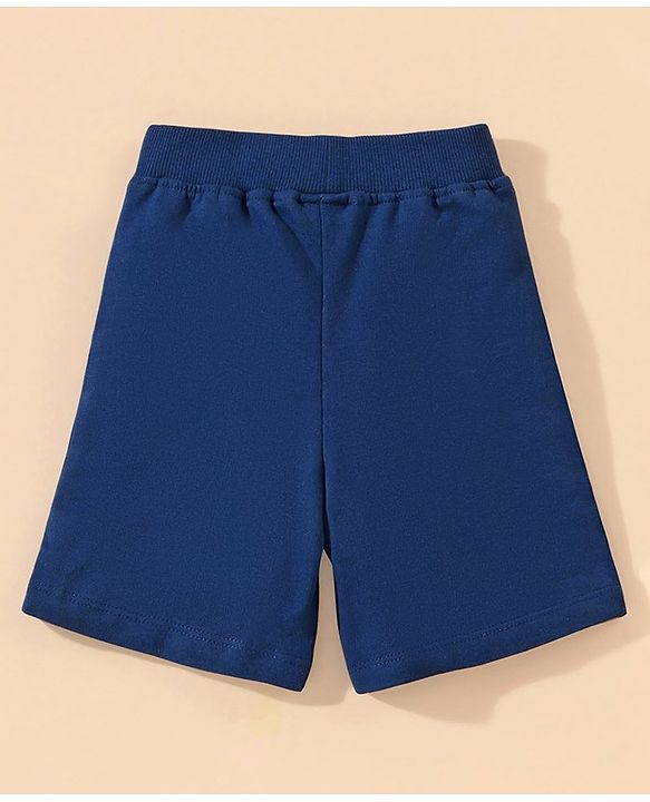 Babyhug Half Sleeve Printed T-Shirt and Shorts  Lion & Text Print - White Blue