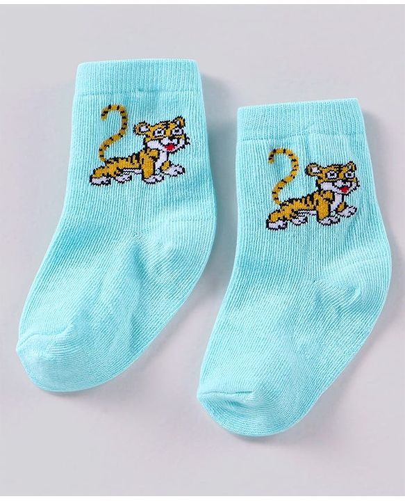 Cute Walk by Babyhug Anti Bacterial Ankle Length Striped Socks Pack of 3 - Blue Yellow