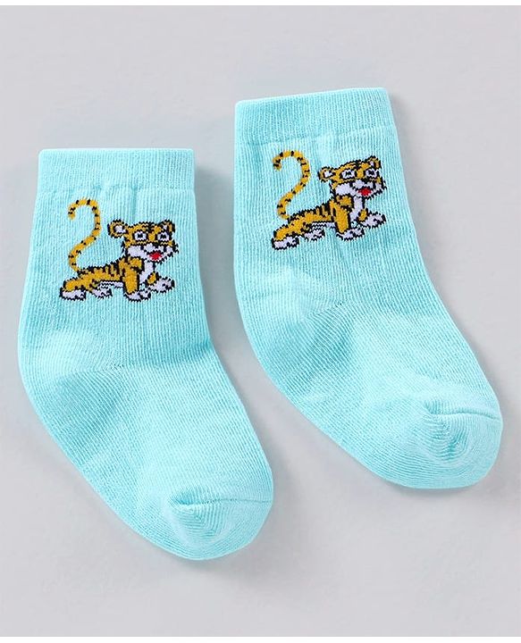 Cute Walk by Babyhug Anti Bacterial Ankle Length Striped Socks Pack of 3 - Blue Yellow