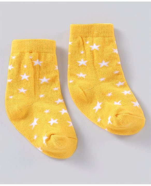 Cute Walk by Babyhug Anti Bacterial Ankle Length Striped Socks Pack of 3 - Blue Yellow
