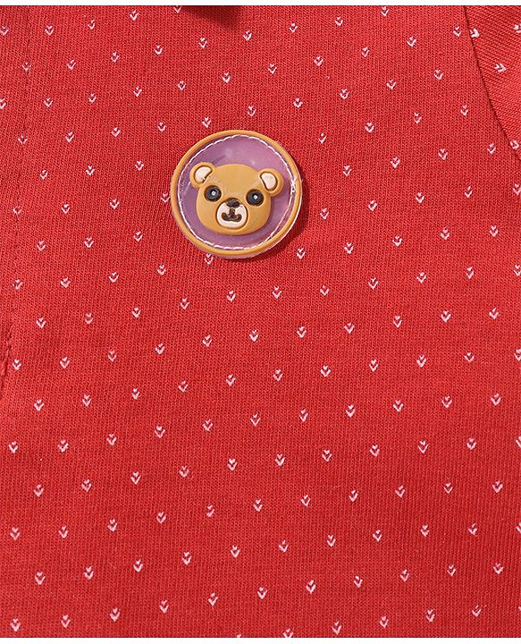 Babyhug Cotton Half Sleeves Polo T-Shirt Printed With Graphic - Maroon