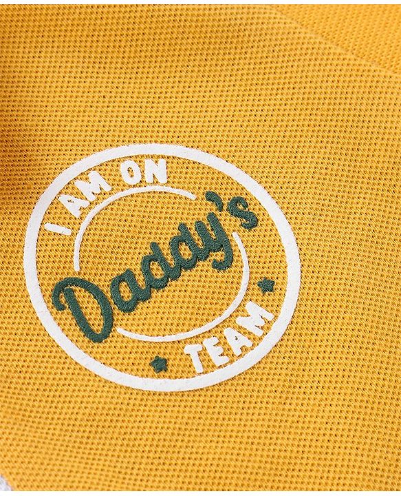 Babyhug Cotton Jersey Knit Half Sleeves Cut & Sew Polo T-Shirt - Yellow & Green