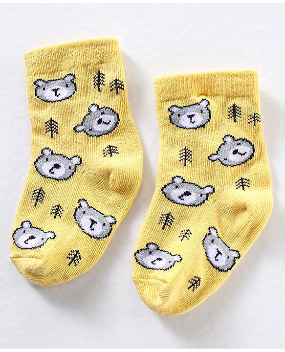 Cute Walk by Babyhug Anti Bacterial Ankle Length Non Terry Striped Socks Pack of 3 - Blue Yellow