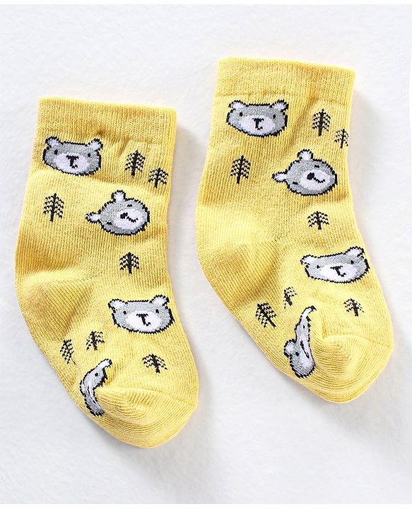 Cute Walk by Babyhug Anti Bacterial Ankle Length Non Terry Striped Socks Pack of 3 - Blue Yellow