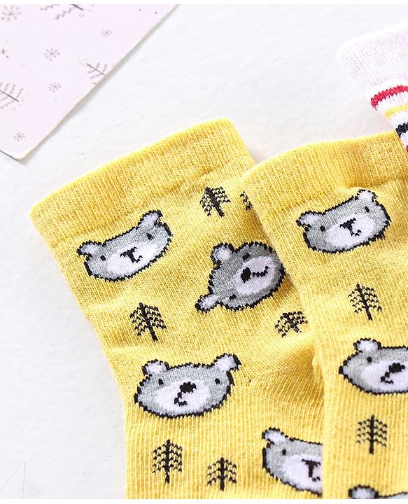 Cute Walk by Babyhug Anti Bacterial Ankle Length Non Terry Striped Socks Pack of 3 - Blue Yellow