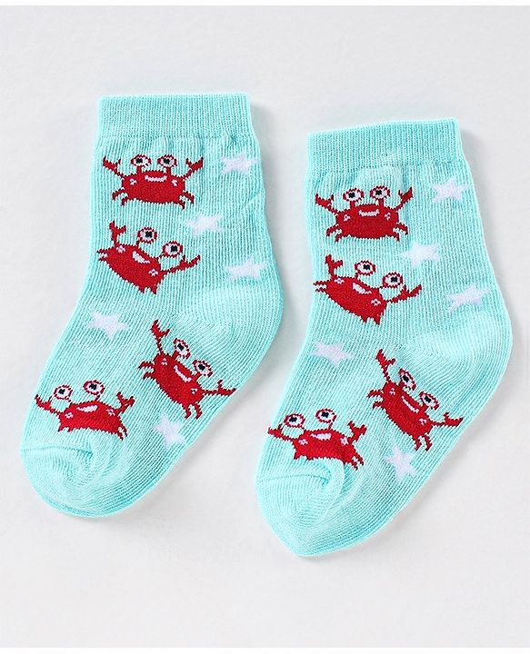 Cute Walk by Babyhug Anti Bacterial Ankle Length Non Terry Striped Socks Star Print Pack of 3 - Blue White
