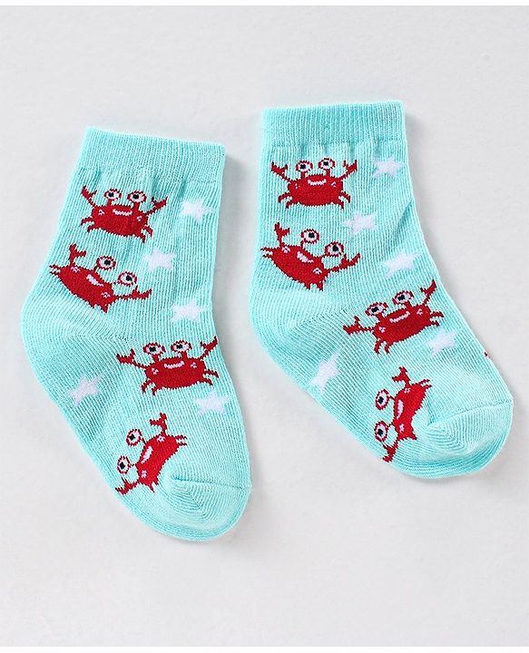 Cute Walk by Babyhug Anti Bacterial Ankle Length Non Terry Striped Socks Star Print Pack of 3 - Blue White