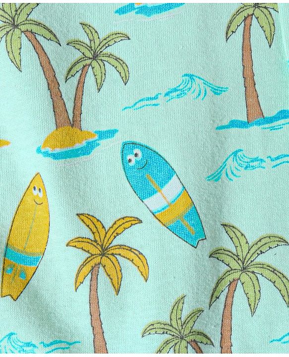 Babyhug cotton Half sleeves Knit boys shirt Surf Print- Blue