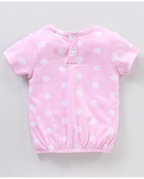 Babyhug 100% Cotton Half Sleeves  Tee With Donald Duck Print - Pink