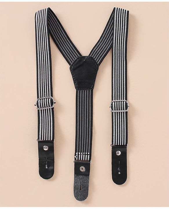 Babyhug Lycra Blend Full Sleeves Shirt & Trousers With A Suspender & Hat Checked- White & Grey