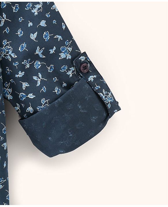 Pine Kids Cotton Full Sleeves Printed Shirt With Soft Hand Feel- Blue