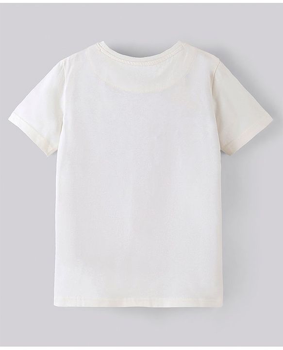 Pine Kids 100% Cotton Knit Half Sleeves Bio Washed T-Shirt Snoopy Collection - White