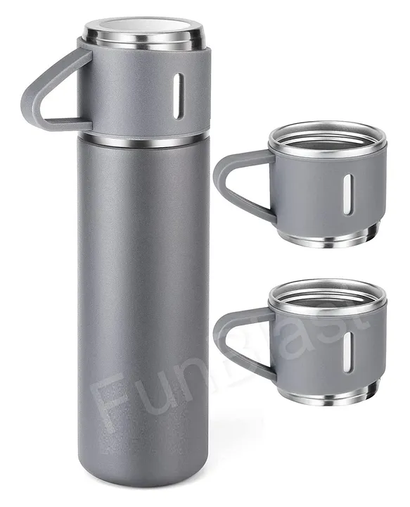 FunBlast Stainless Steel Vacuum Flask Cups Set 500 ml Grey Online in India,  Buy at Best Price from  - 12607599