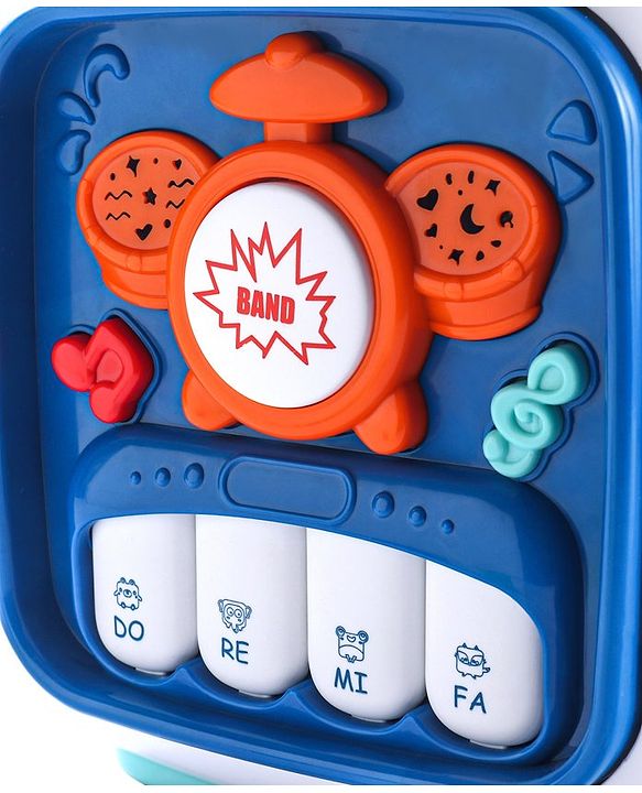 Babyhug Premium All In One Activity Cube| Educational & Learning Activity Toy |6 Interactive Sides of Play with Animals, Birds, Shape Sorter, Clock, Gears and Beads, Piano and Flash Drum and Learn to Drive Functions| BIS Certified| 3 Years+