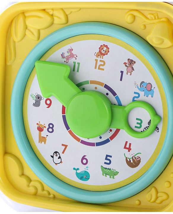 Babyhug Premium All In One Activity Cube| Educational & Learning Activity Toy |6 Interactive Sides of Play with Animals, Birds, Shape Sorter, Clock, Gears and Beads, Piano and Flash Drum and Learn to Drive Functions| BIS Certified| 3 Years+