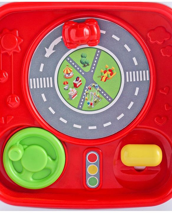 Babyhug Premium All In One Activity Cube| Educational & Learning Activity Toy |6 Interactive Sides of Play with Animals, Birds, Shape Sorter, Clock, Gears and Beads, Piano and Flash Drum and Learn to Drive Functions| BIS Certified| 3 Years+