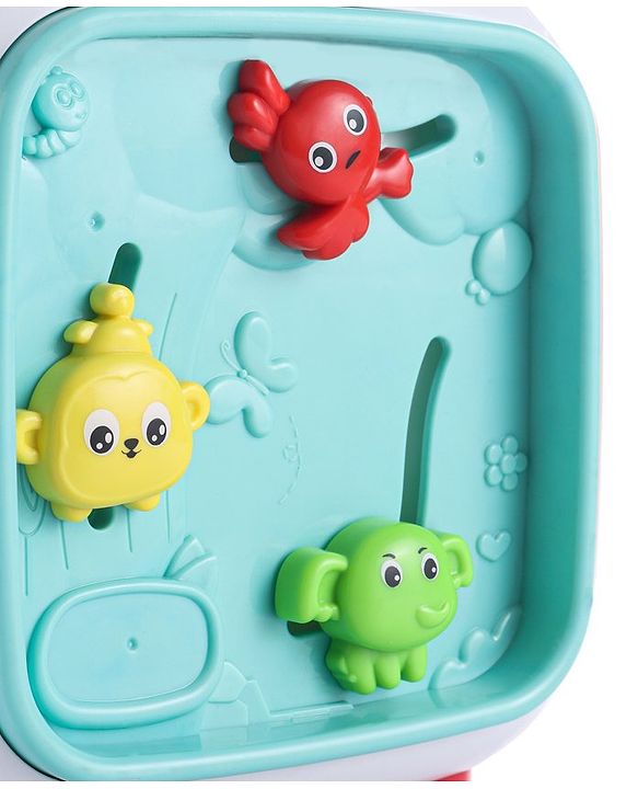 Babyhug Premium All In One Activity Cube| Educational & Learning Activity Toy |6 Interactive Sides of Play with Animals, Birds, Shape Sorter, Clock, Gears and Beads, Piano and Flash Drum and Learn to Drive Functions| BIS Certified| 3 Years+