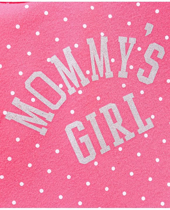 Babyhug 100% Cotton Full Sleeves Onesie With Frill Detailing Dot & Text Print - Pink