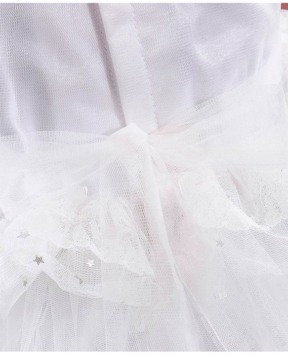 Babyhug Sleeveless Ruffled Lace Party Frock - Ivory