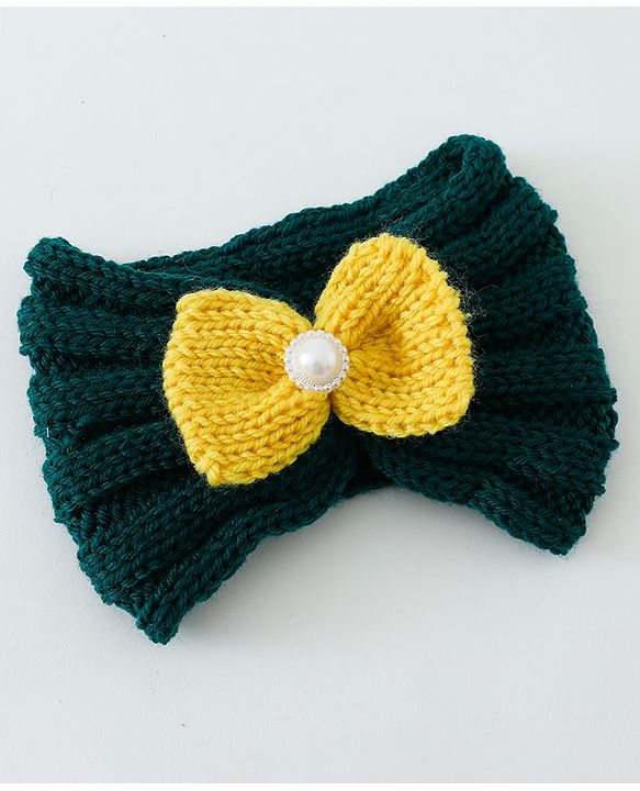 Babyhug Crochet Bow With Pearl Headbands - Blue