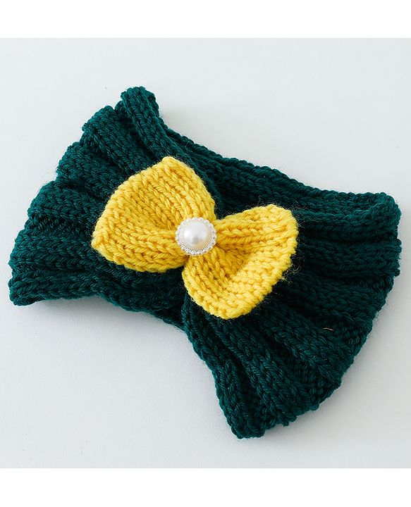 Babyhug Crochet Bow With Pearl Headbands - Blue