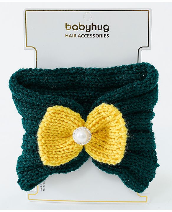 Babyhug Crochet Bow With Pearl Headbands - Blue