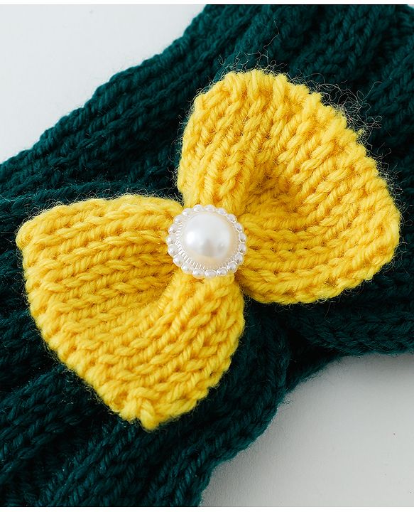 Babyhug Crochet Bow With Pearl Headbands - Blue