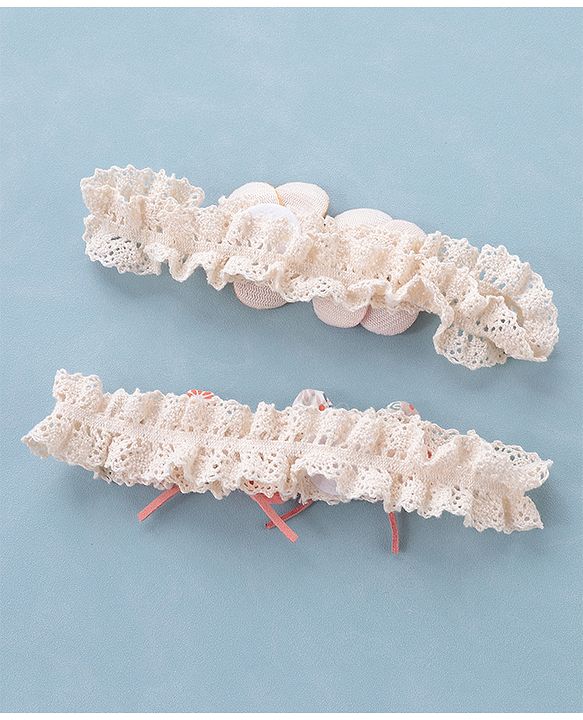 Babyhug Free Size Headbands with Floral Applique Pack of 2 - Multicolour