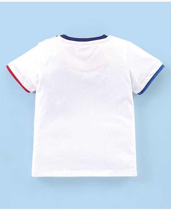 Babyhug Cotton Half Sleeves T-Shirt Text Print - White