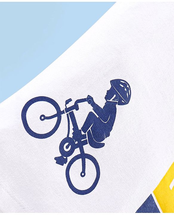 Babyhug Cotton Half Sleeves T-Shirt Text Print - White