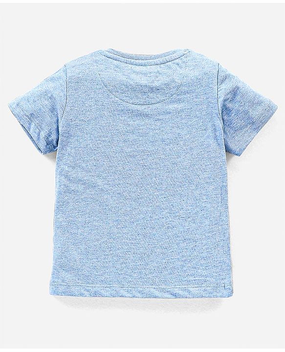 Babyhug Cotton Half Sleeves T-Shirt Shark Print- Blue