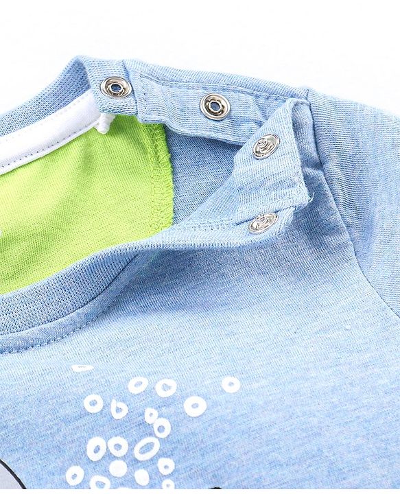 Babyhug Cotton Half Sleeves T-Shirt Shark Print- Blue
