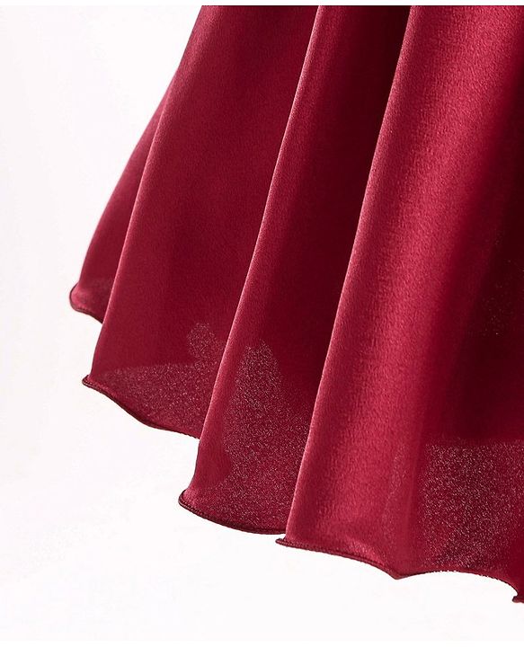 Babyhug Sleeveless Satin Party Frock - Red