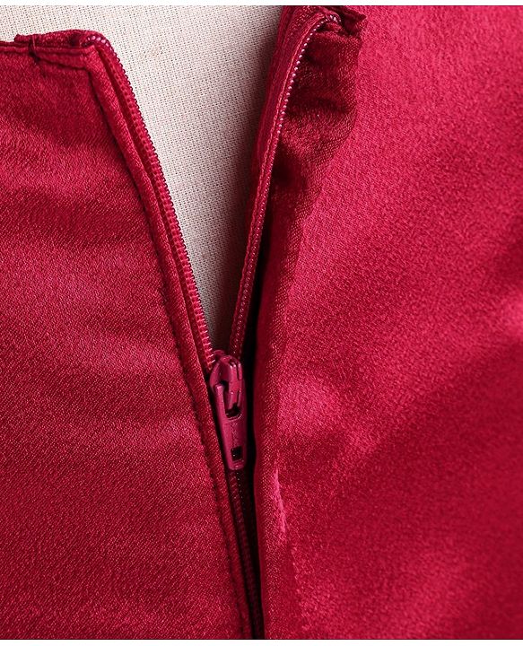 Babyhug Sleeveless Satin Party Frock - Red