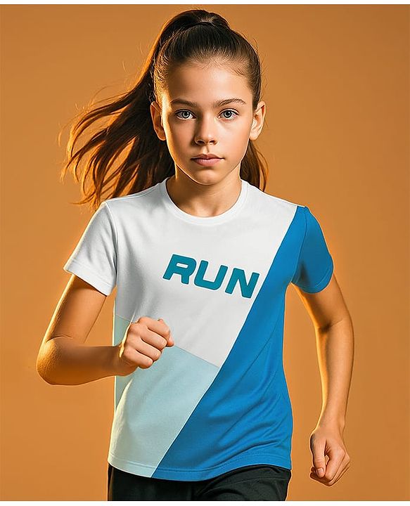 Pine Active Skin Friendly & Breathable Half Sleeves Sportswear T-Shirt - White & Blue